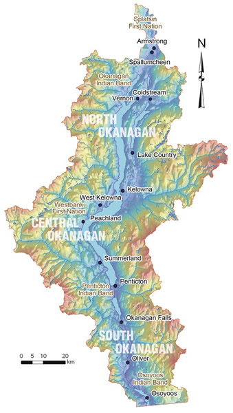 Map of the Okanagan Basin